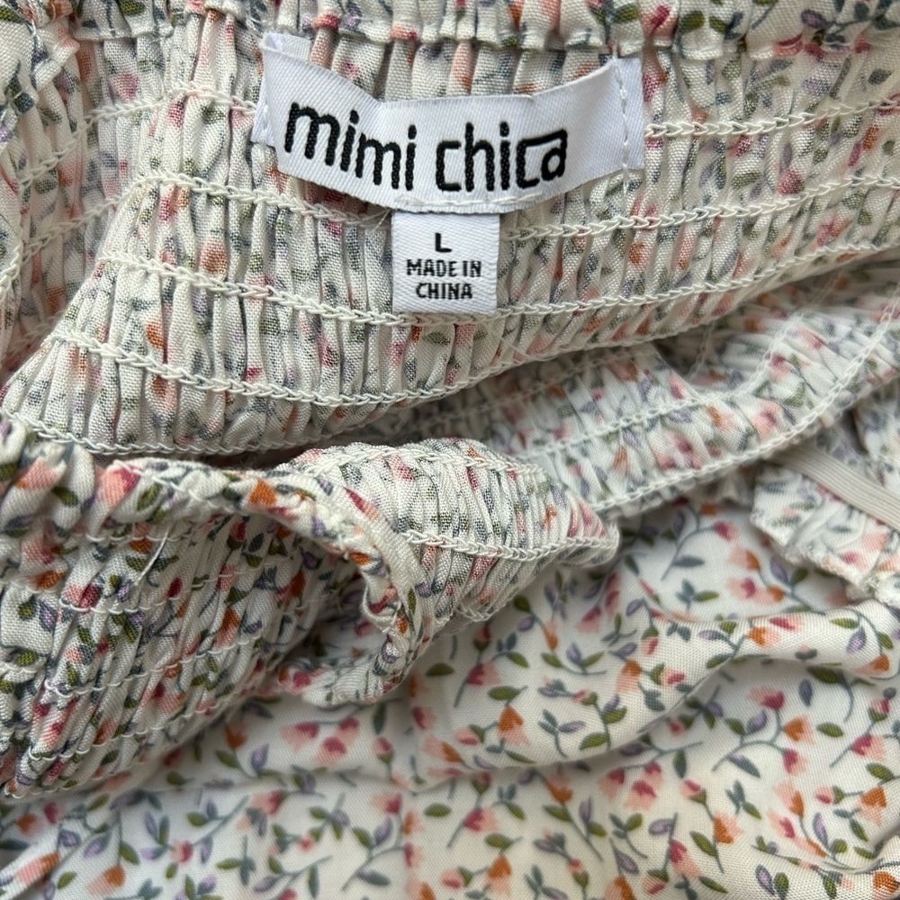 NWT Floral Tiered Maxi Dress With Ruched Top Mini Chica - Picture 6 of 8